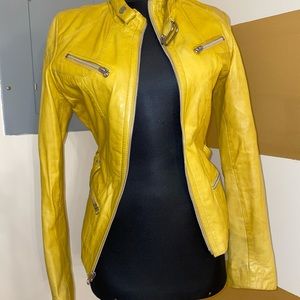Yellow leather jacket